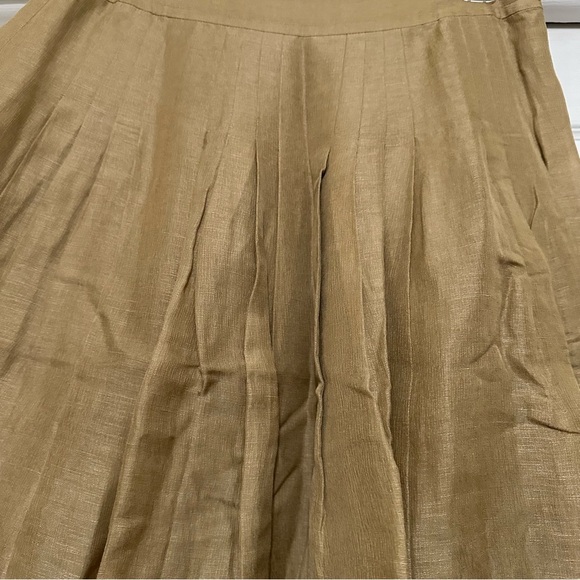 Banana Republic Skirt Womens 4 Golden Tan Linen Silk Blend Lined Career Classic - Picture 3 of 8